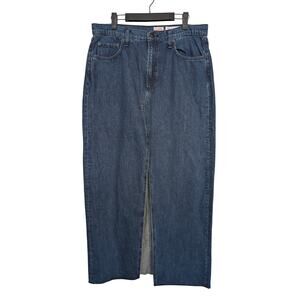 Rag and Bone Kaihara Japanese Denim Maxi Skirt Split Front 29